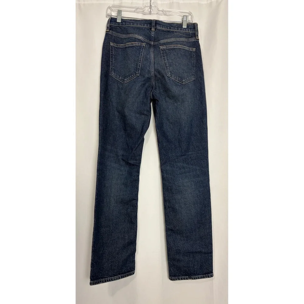 J.Crew 96 Straight Jeans Indigo Wash High Rise Stretch Denim RE-96-IDG Size 26